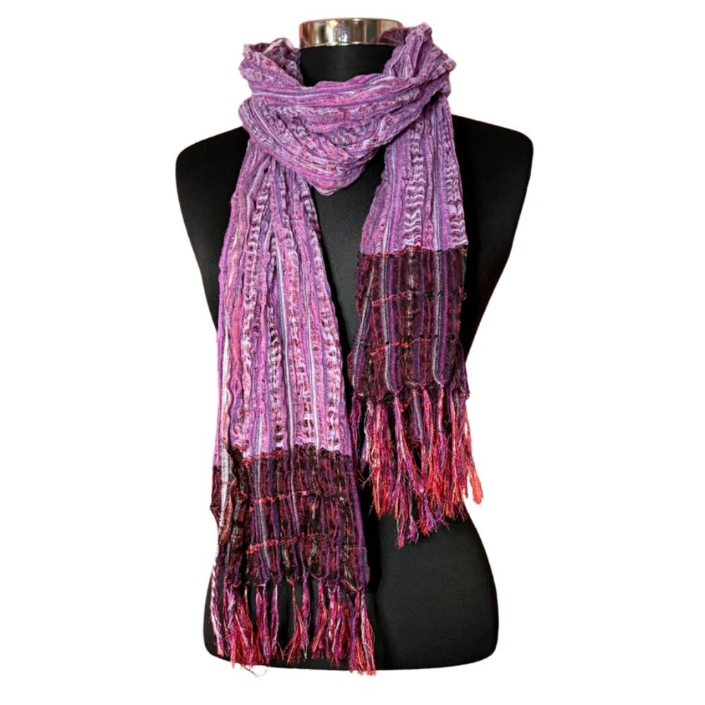 prAna Oversized Lightweight Fringe Scarf Purple Women's OS